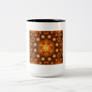 Goldenes OM Namaste Zweifarbige Tasse