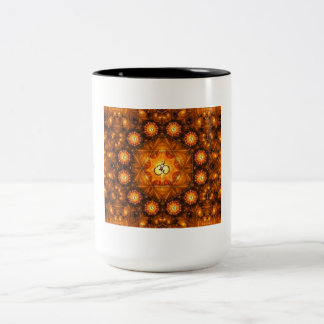 Goldenes OM Namaste Zweifarbige Tasse