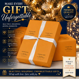 Goldenes Orange Feiertags-Verpackungspapier Geschenkpapier