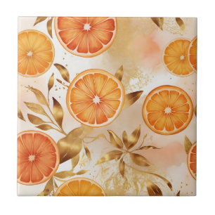 Goldenes Orangenscheibenmuster Fliese