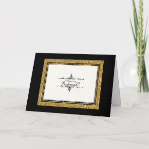 Goldenes Ornament Glitzer Gestreift Klassisch Dank Dankeskarte