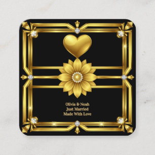💖 Goldenes Ornament Hochzeitsfeier-Thema 🖤 Begleitkarte