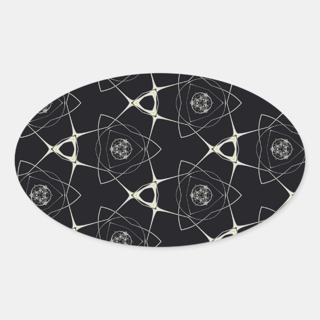 Goldenes Ornament Ovaler Aufkleber (Vorderseite)