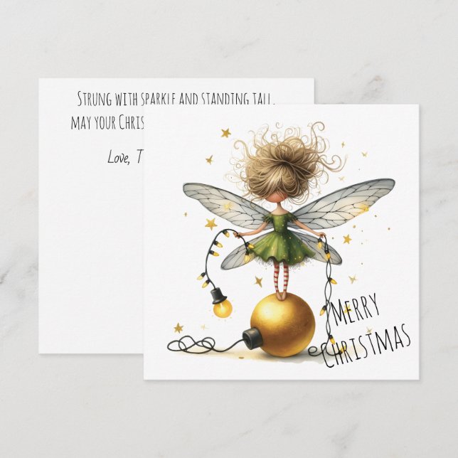 Goldenes Ornamente-Feien-Feiertagskarte (Vorne/Hinten)