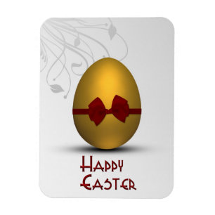 Goldenes Osterei mit Bogen-Blumenstrudel-Muster Magnet