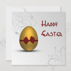 Goldenes Ostereier mit braunem, floralfarbenem Mus Einladung