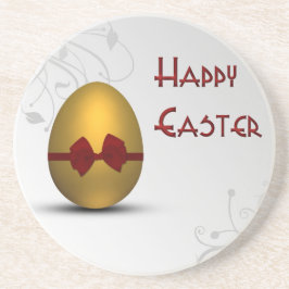 Goldenes Ostereier mit braunem, floralfarbenem Mus Untersetzer