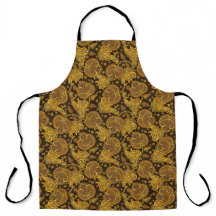 Goldenes Paisley-Damask-Blumenmuster, ethnisches M