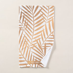 Goldenes Palme-Blatt-Muster Badhandtuch Set