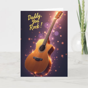 Goldenes Papi Du Rockst Karte