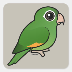 Goldenes Parakeet Quadratischer Aufkleber