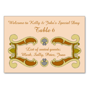 Goldenes Personalisiert Tischnummer