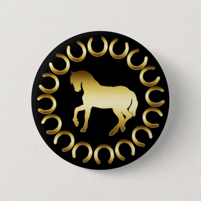 GOLDENES PFERD BUTTON (Vorderseite)