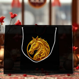 Goldenes Pferd Große Geschenktüte