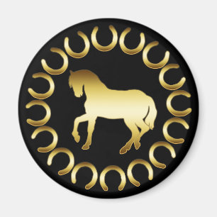 GOLDENES PFERD MAGNET