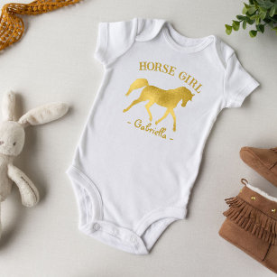 Goldenes Pferd-Pferd Baby Dusche Babygeschenke Baby Strampler