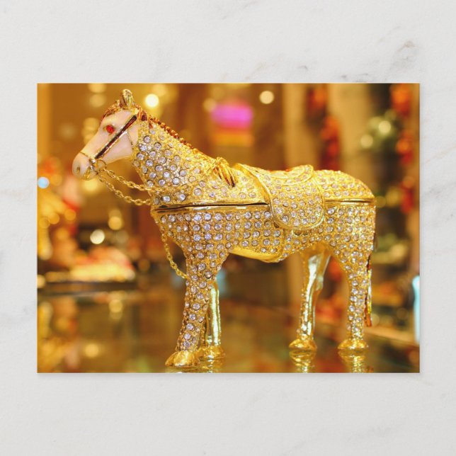 Goldenes Pferd Postkarte (Vorderseite)
