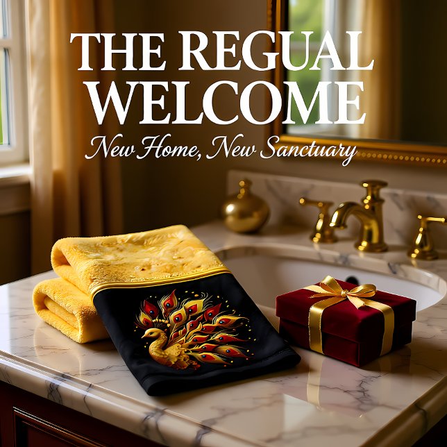 Goldenes Plumage: Majestic Peacock Badhandtuch Set (Von Creator hochgeladen)