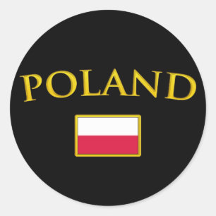 Goldenes Polen Runder Aufkleber