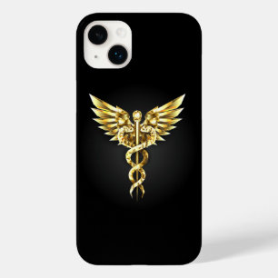 Goldenes polygonales Symbol Caduceus Case-Mate iPhone 14 Plus Hülle