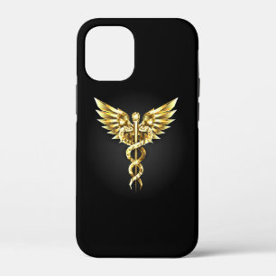 Goldenes polygonales Symbol Caduceus Case-Mate iPhone Hülle