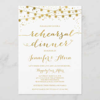 Goldenes Probe-Dinner Einladung, Feenlicht Einladung