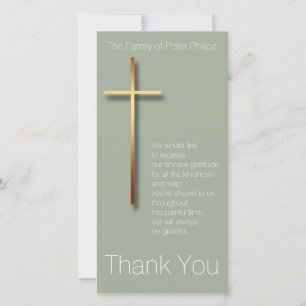 Goldenes QuerBeileid danken Ihnen wählen Farbe 2 Dankeskarte