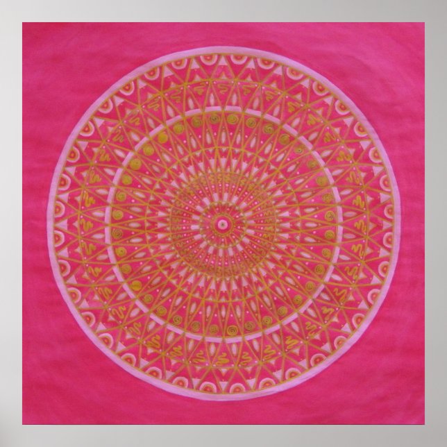 Goldenes Rad Mandala Poster (Vorne)