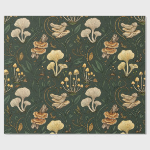 Goldenes Regenwald-Pilze-Pilz-Geschenkpapier Geschenkpapier