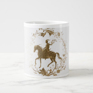Goldenes Reiterkunstwerk Jumbo-Tasse