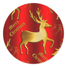Goldenes Rentier auf rotem Weihnachten