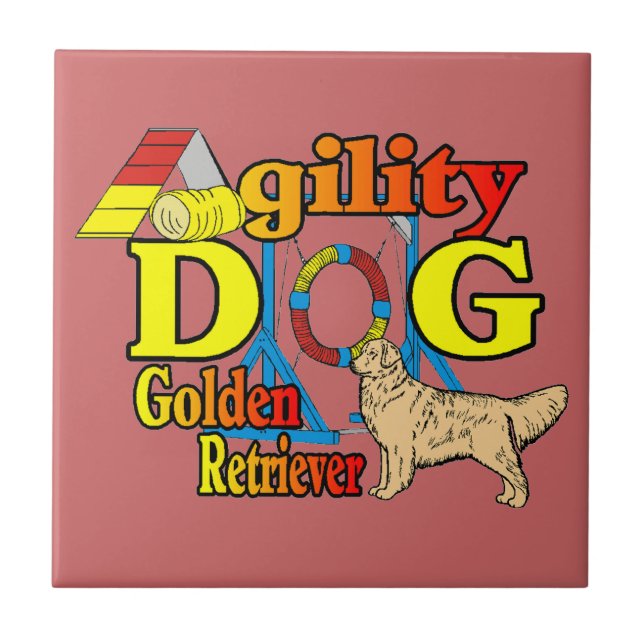 Goldenes Retriever-Agility Fliese (Vorderseite)