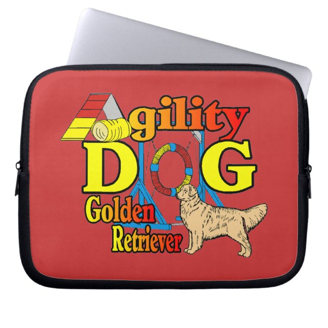 Goldenes Retriever-Agility Laptopschutzhülle (Vorderseite)