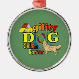 Goldenes Retriever-Agility Ornament Aus Metall