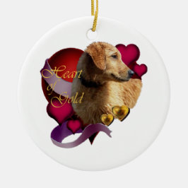 Goldenes Retriever Herz des Goldes Keramikornament
