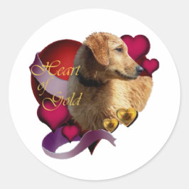 Goldenes Retriever Herz des Goldes Runder Aufkleber
