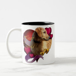 Goldenes Retriever Herz des Goldes Zweifarbige Tasse