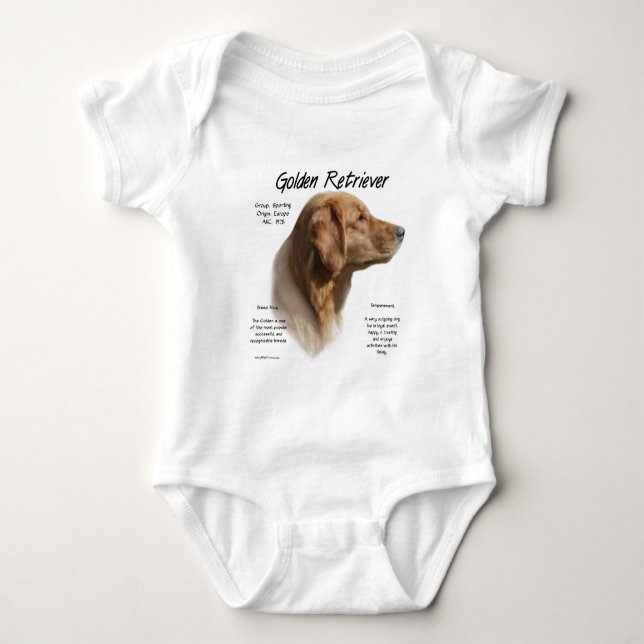 Goldenes Retriever Historisches Design Baby Strampler (Vorderseite)