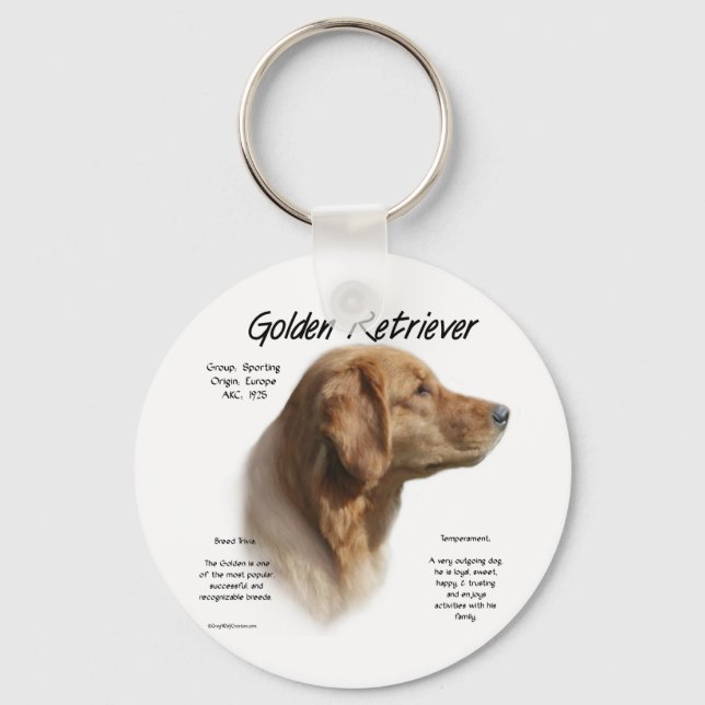 Goldenes Retriever Historisches Design Schlüsselanhänger (Vorderseite)