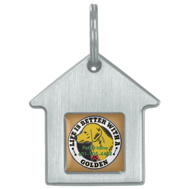 Goldenes Retriever Personalisiertes Leben ist bess Tiermarke (Vorderseite)