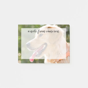 Goldenes Retriever-Profil mit Zunge-Out Post-it Klebezettel