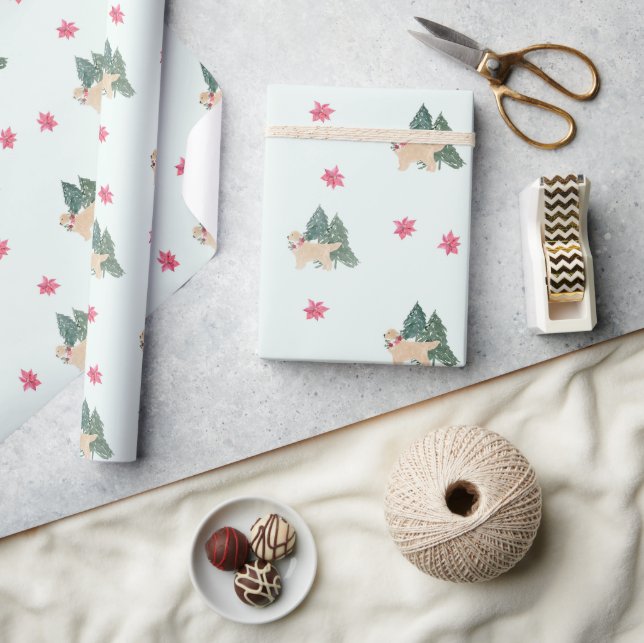 Goldenes Retriever-Umschlagpapier Geschenkpapier (Kunsthandwerk)