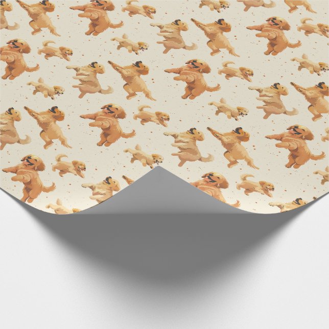 Goldenes Retriever-Umschlagpapier Geschenkpapier (Ecke)