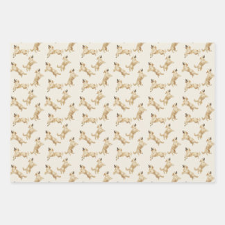 Goldenes Retriever-Umschlagpapier Geschenkpapier Set
