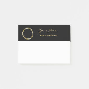 Goldenes Ring-Set das Minimalistische schwarze Post-it Klebezettel