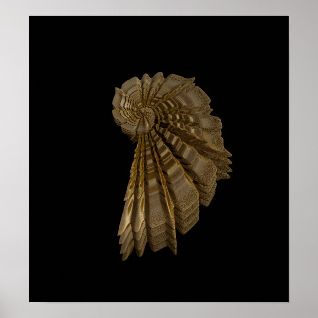 Goldenes Romantik-Seashell-Poster Poster (Vorne)