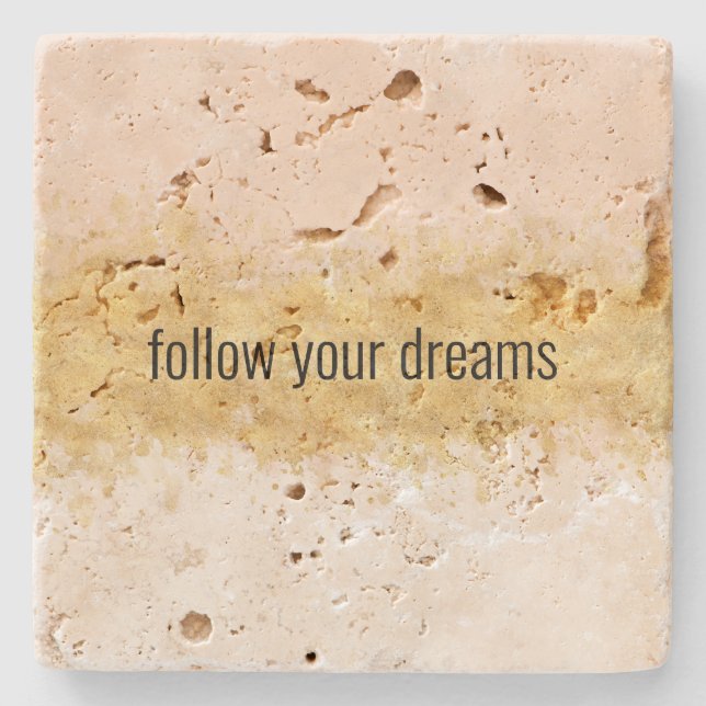 Goldenes Rosa Aquarellfarben Steinuntersetzer (Vorderseite)