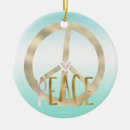 Goldenes rosa Friedenszeichen Inspiration Zitat Keramik Ornament
