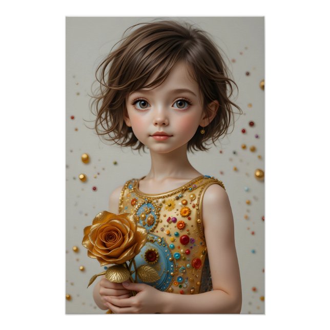 Goldenes Rose Portrait Poster (Vorderseite)