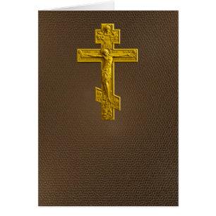 Goldenes russisches orthodoxes Kreuz